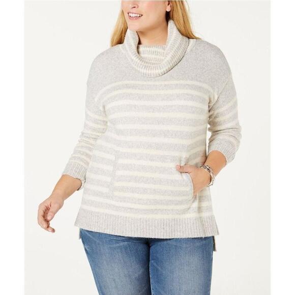 Sweaters - Charter Club Petite Striped Cowl-Neck Sweater PS